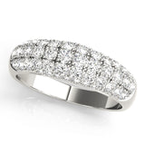 Multirow Pavã© Half Eternity Ring in Gold & Platinum