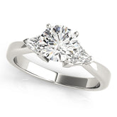 Opulent Three-Stone Trillion Diamond Engagement Ring — 9K/18K Gold & Platinum