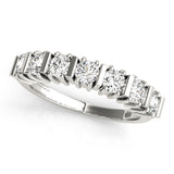 Bar Set Half Eternity Ring in Gold & Platinum