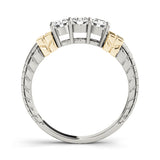 Prong Set Half Eternity Ring in Gold & Platinum