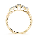 Prong Set Filigree Half Eternity Ring in Gold & Platinum