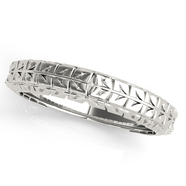 Vintage Filigree Wedding Gold Band
