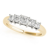 Fancy Princess Half Eternity Ring in Gold & Platinum