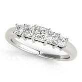 Princess Cut 5 Stone Diamond Ring 9K White Gold