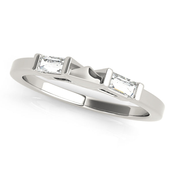 2 Stone Baguette Diamond Ring in 9K White Gold