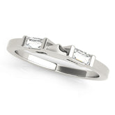 2 Stone Baguette Diamond Ring in 9K White Gold