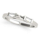 Baguette Half Eternity Ring in Gold & Platinum