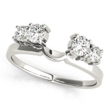 Prong Set Wraps & Inserts Half Eternity Ring in Gold & Platinum