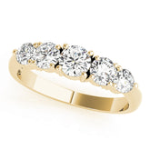 Classic 3-Stone Prong Set Wedding Half Eternity Ring in Gold & Platinum