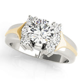 Luxe Cluster Sides Round Diamond Engagement Ring — 9K/18K Gold & Platinum