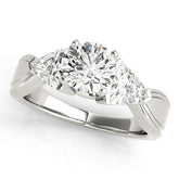 Refined Three-Stone Trillion Diamond Engagement Ring — 9K/18K Gold & Platinum