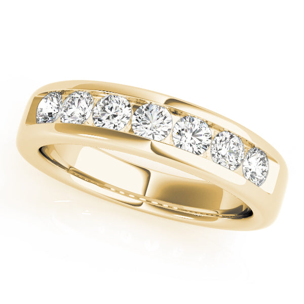 Channel Set Wedding Half Eternity Ring in Gold & Platinum
