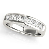 Channel Set Wedding Half Eternity Ring in Gold & Platinum