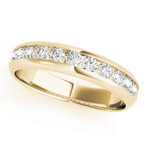 Channel Set Round Half Eternity Ring in Gold & Platinum
