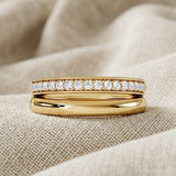 Duo Curve Stacking Lab Diamond Ring 0.26ct in 18K Gold Vermeil