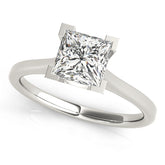 Refined Solitaires Princess Diamond Engagement Ring — 9K/18K Gold & Platinum