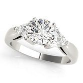 Noble Three-Stone Trillion Diamond Engagement Ring — 9K/18K Gold & Platinum