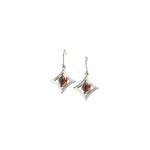 Mozambique Garnet Oval Stud Earrings in Gold and Platinum