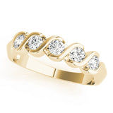 S Bands Half Eternity Ring in Gold & Platinum