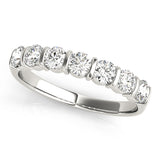 Bar Set Half Eternity Ring in Gold & Platinum
