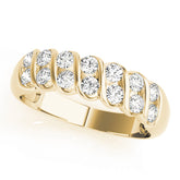 S Bands Half Eternity Ring in Gold & Platinum