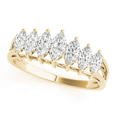 Fancy Marquise Half Eternity Ring in Gold & Platinum