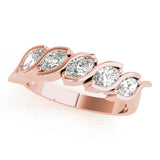 Fancy Marquise Bar Set Half Eternity Ring in Gold & Platinum