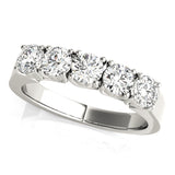 5-Stone Prong Set Half Eternity Ring in Gold & Platinum