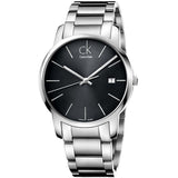 Calvin Klein City Date Men’s Watch – Black Dial, Stainless Steel Bracelet
