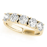 Prong Set Half Eternity Ring in Gold & Platinum