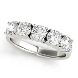 Prong Set Half Eternity Ring in Gold & Platinum
