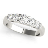 5-Stone Prong Set Half Eternity Ring in Gold & Platinum
