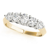 Prong Set Half Eternity Ring in Gold & Platinum