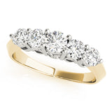 Prong Set Half Eternity Ring in Gold & Platinum