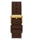 Guess Herren Multifunktionsuhr aus braunem Silikon