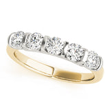 Bar Set Half Eternity Ring in Gold & Platinum