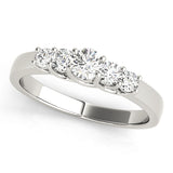 Prong Set Trellis Half Eternity Ring in Gold & Platinum