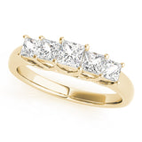 Fancy Princess Half Eternity Ring in Gold & Platinum
