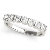 Bar Set Half Eternity Ring in Gold & Platinum