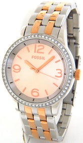 Fossil Stella Ladies Watch, Rose Gold Stainless Steel with Crystals