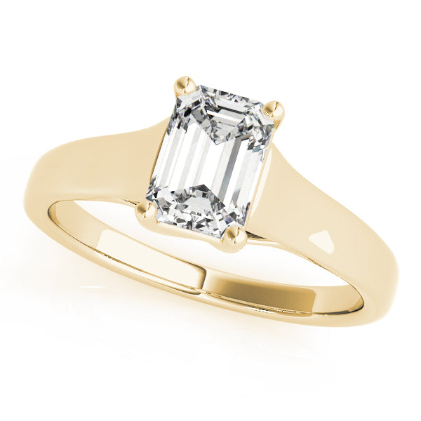 Lab-Grown Emerald Cut D-VVS Diamond Classic Four-Prong Solitaire Engagement Ring.