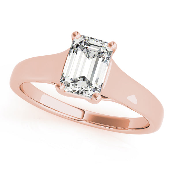 Lab-Grown Emerald Cut D-VVS Diamond Classic Four-Prong Solitaire Engagement Ring.