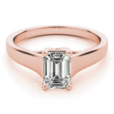 Lab-Grown Emerald Cut D-VVS Diamond Classic Four-Prong Solitaire Engagement Ring.