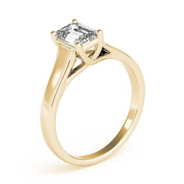 Lab-Grown Emerald Cut D-VVS Diamond Classic Four-Prong Solitaire Engagement Ring.