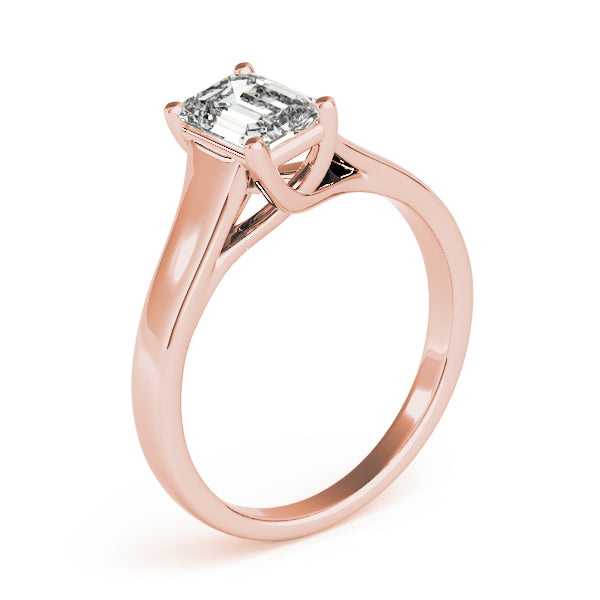 Lab-Grown Emerald Cut D-VVS Diamond Classic Four-Prong Solitaire Engagement Ring.