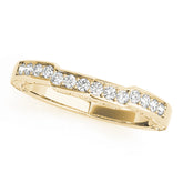 Prong in Channel Curved Half Eternity Ring in Gold & Platinum