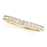 Curved Bands Half Eternity Ring in Gold & Platinum