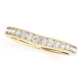Curved Bands Half Eternity Ring in Gold & Platinum