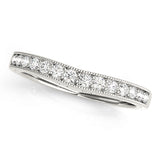 Curved Bands Half Eternity Ring in Gold & Platinum