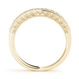 Prong in Channel Milgrain Half Eternity Ring in Gold & Platinum